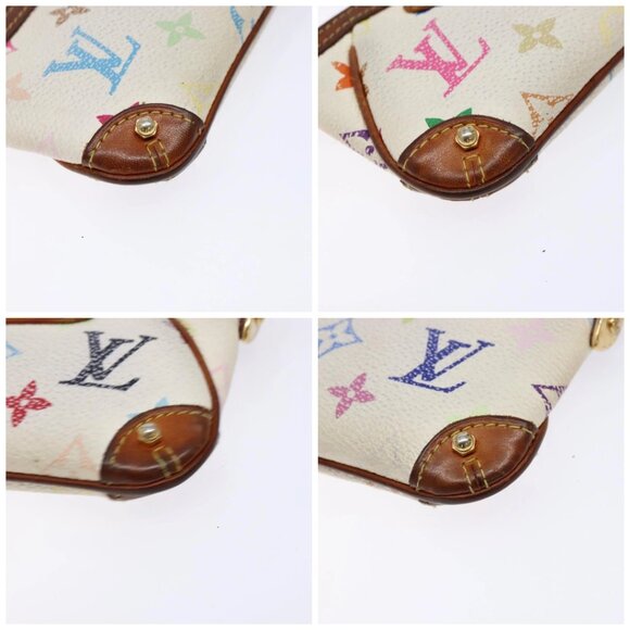 LOUIS VUITTON Multicolor Pochette Mira PM Hand Bag White M60096 LV Auth 131122 - Picture 14 of 16